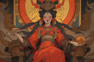 Xihe, the goddess of the sun in ancient Chinese mythology.